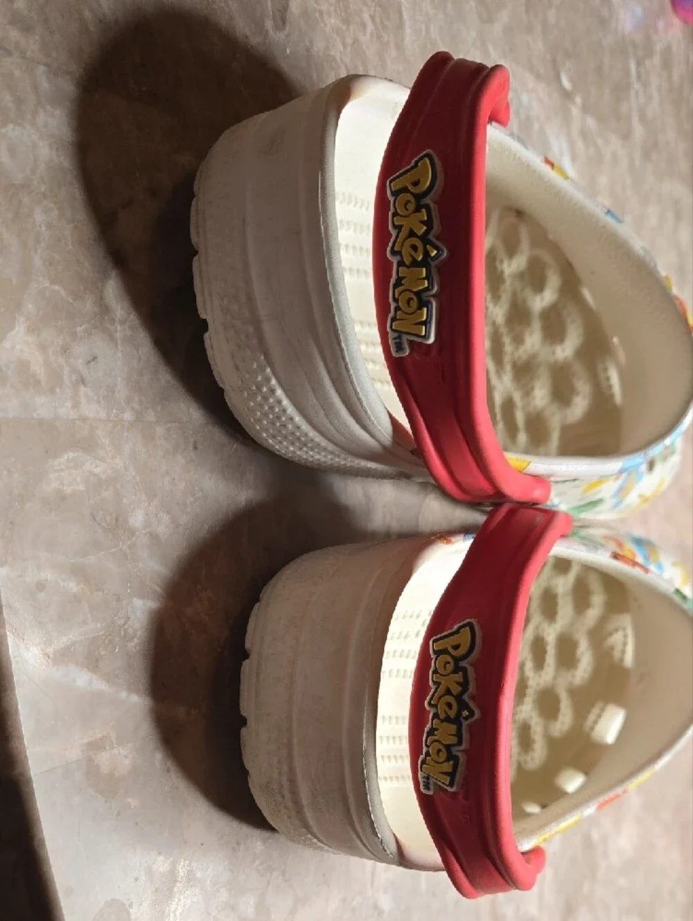CROCS Kids' White Pokémon Clogs with Red Strap